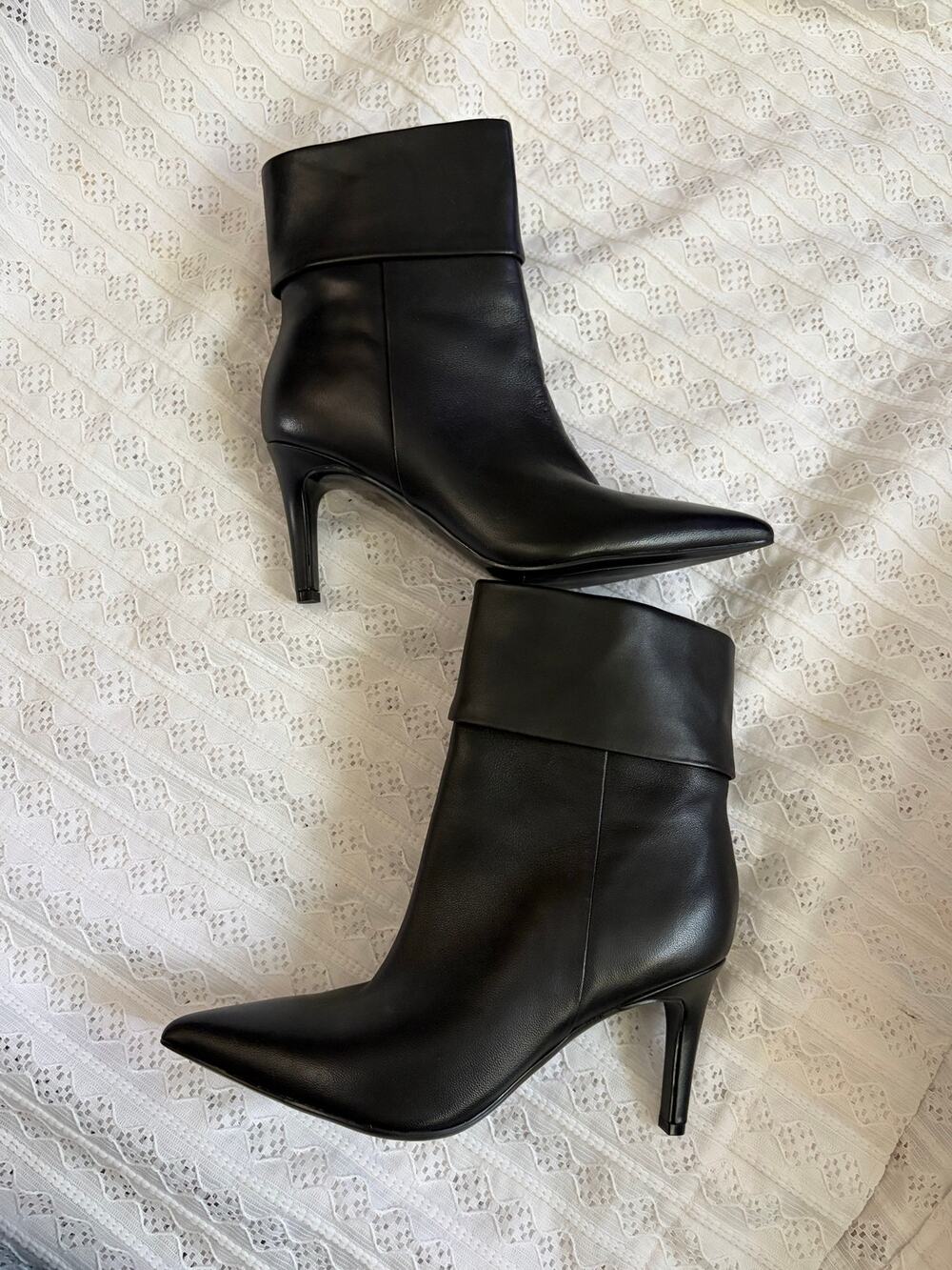 Marc Fisher Black Pointed Toe Ankle Boots Stiletto Heel Women's 8.5M